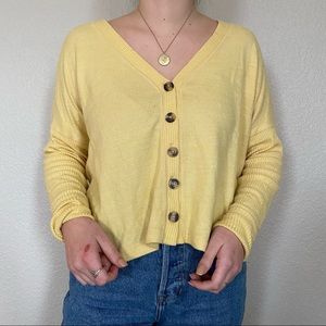 Yellow cardigan